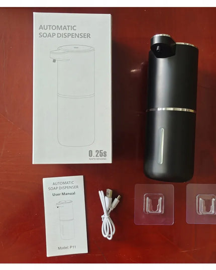 Bėskontaktis muilo dozatorius 380 ml, USB įkrovimas, vonios kambariui ir virtuvei