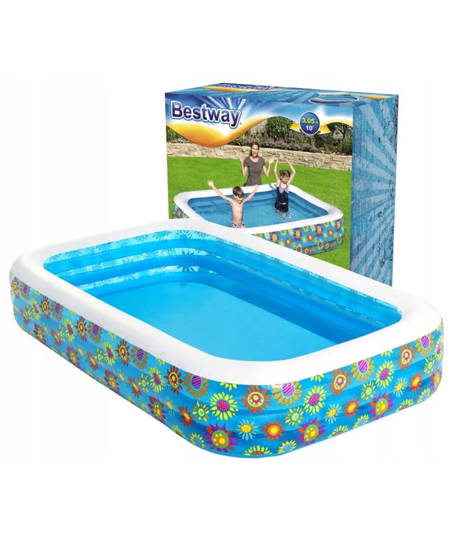 Bestway 54121 pripučiamas šeimyninis baseinas 305x183x56 cm, 1161 l