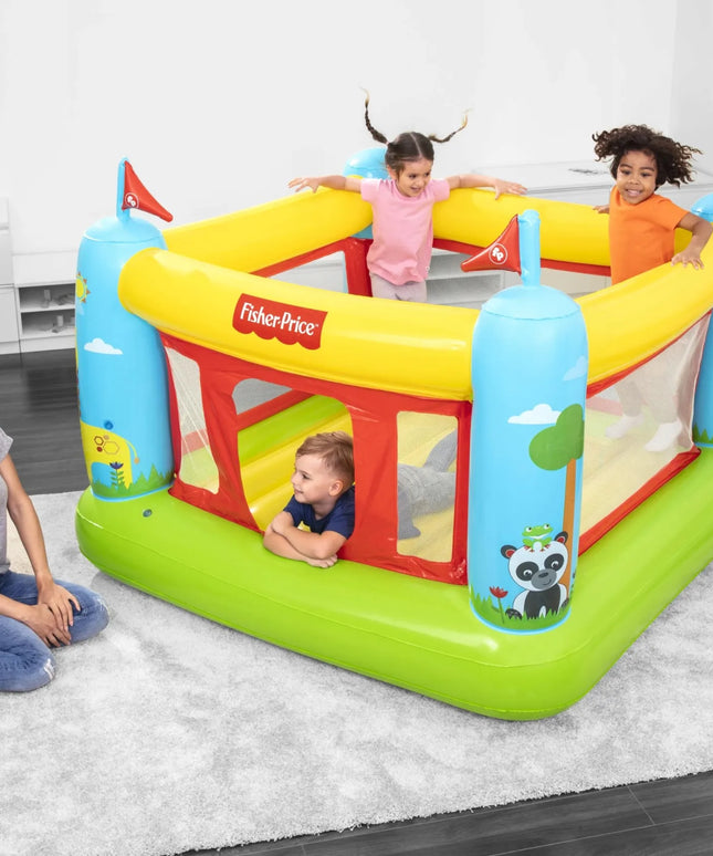 Bestway 93553 Fisher-Price pripučiamas batutas-pilis 175cm x 173cm x 135cm