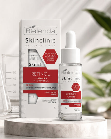 Bielenda Skin Clinic naktinis liftinguojantis serumas su retinoliu, atjauninantis
