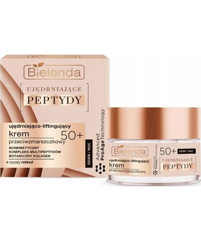 Bielenda Ujędrniające Peptydy stangrinamasis kremas dienai ir nakčiai 50+