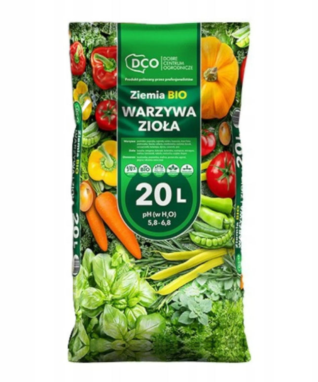 BIO žemė daržovėms ir žolelėms, ekologiškas substratas pomidorams ir auginimui vazonuose 20L