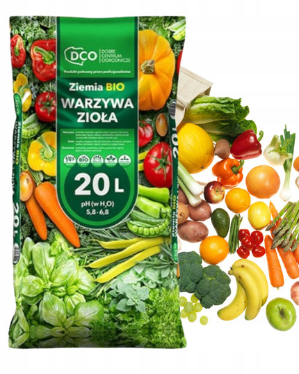 BIO žemė daržovėms ir žolelėms, ekologiškas substratas pomidorams ir auginimui vazonuose 20L