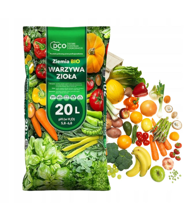BIO žemė daržovėms ir žolelėms, ekologiškas substratas pomidorams ir auginimui vazonuose 20L