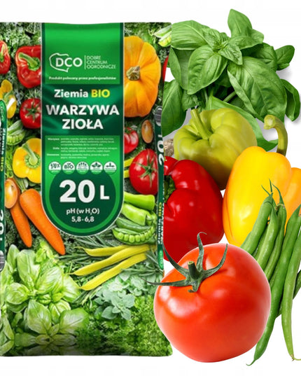 BIO žemė daržovėms ir žolelėms, ekologiškas substratas pomidorams ir auginimui vazonuose 20L