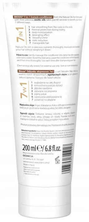 Biovax 7in1 plaukų kondicionierius su argano ir kokosų aliejais 200 ml