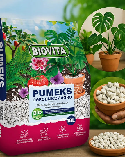 Biovita sodininkystės pemza 18L, 100% natūrali BIO drenažo priemonė