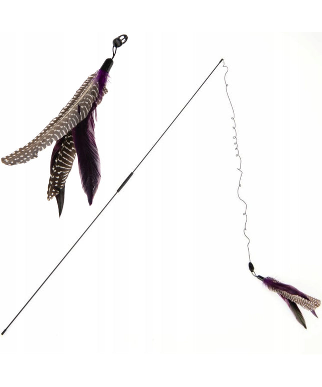 BIRD ilga XXL meškerė katėms – žaislas su tikromis plunksnomis, 190 cm