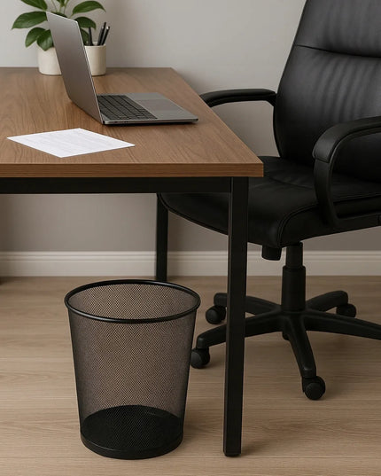 Biuro šiukšliadėžė Feniks, didelė 20l, ažūrinė, juoda, skirta biurui ir namams