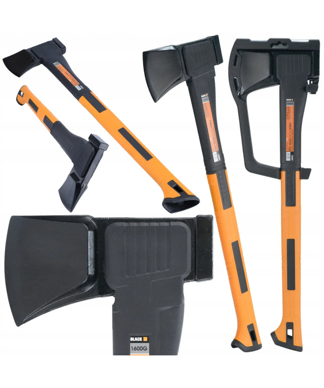 Black skaldymo kirvis su ilgu stiklo pluošto kotu 1,6 kg 60 cm