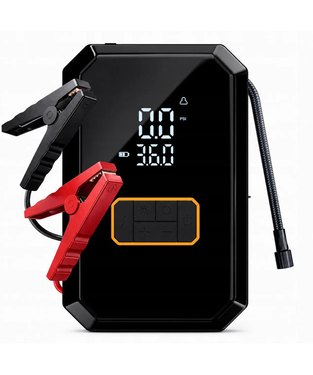 BLOW APO4 16000 mAh Jump Starter su kompresoriumi ir galios banku (150 PSI)