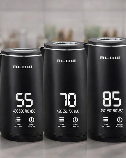 BLOW elektrinis virdulys 2200W su temperatūros reguliavimu, LED ekranu ir belaidžiu veikimu, juodas