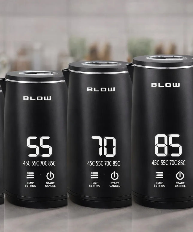 BLOW elektrinis virdulys 2200W su temperatūros reguliavimu, LED ekranu ir belaidžiu veikimu, juodas
