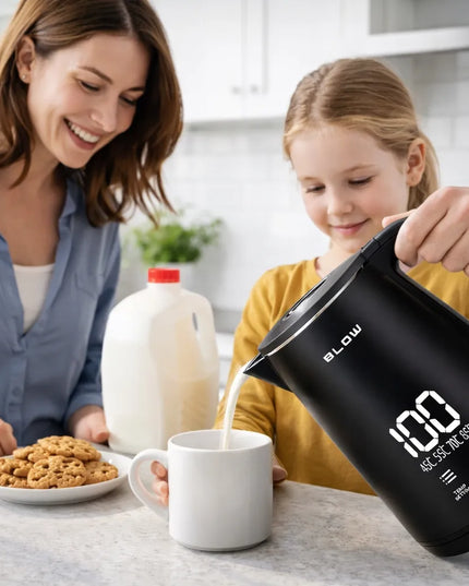 BLOW elektrinis virdulys 2200W su temperatūros reguliavimu, LED ekranu ir belaidžiu veikimu, juodas