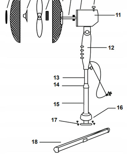 BLOW Grindinis pastatomas ventiliatorius, 55W, 40cm, su reguliuojamu aukščiu ir osciliacija, juodas