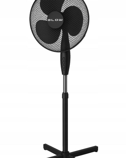 BLOW Grindinis pastatomas ventiliatorius, 55W, 40cm, su reguliuojamu aukščiu ir osciliacija, juodas
