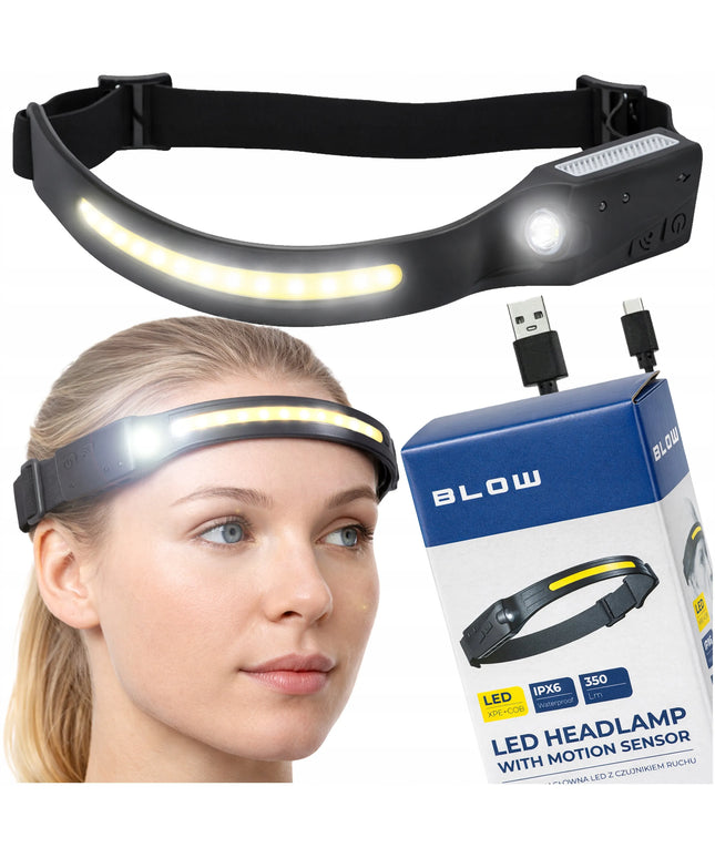 BLOW LED XPE COB priekinis žibintas su judesio jutikliu 350 lm vandeniui atsparus