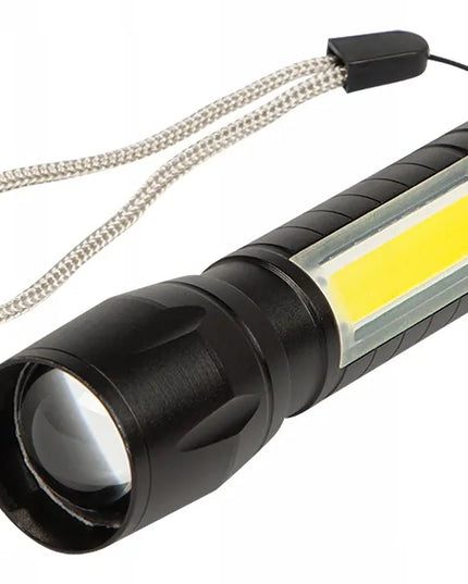 BLOW LED XPE+COB taktiškas akumuliatorinis žibintuvėlis, aliuminis, atsparus vandeniui