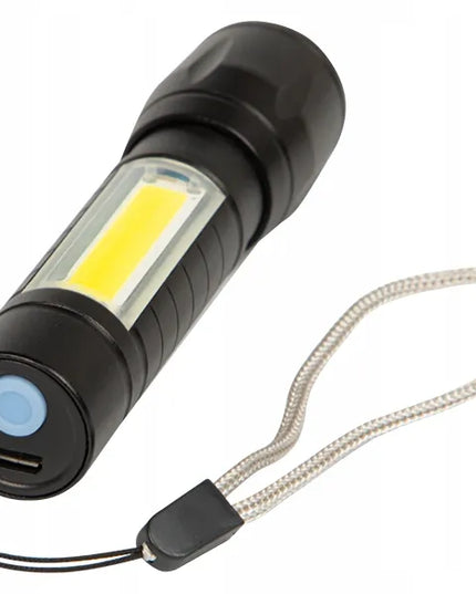 BLOW LED XPE+COB taktiškas akumuliatorinis žibintuvėlis, aliuminis, atsparus vandeniui