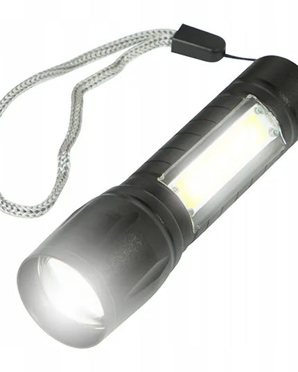 BLOW LED XPE+COB taktiškas akumuliatorinis žibintuvėlis, aliuminis, atsparus vandeniui