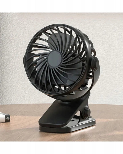 BLOW stalinis mini ventiliatorius, nešiojamas su USB jungtimi, spaustuku ir 2400mAh baterija, 4 greičiai