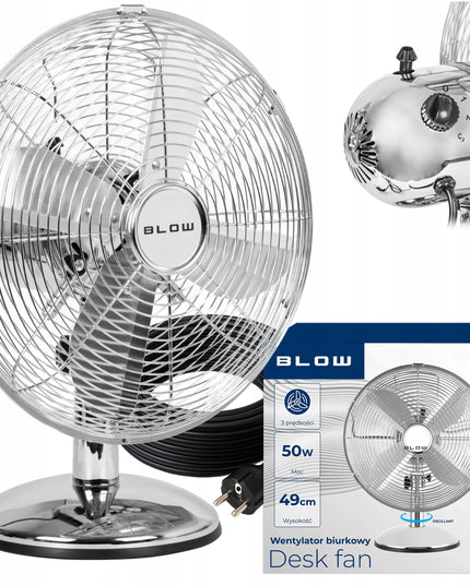 BLOW stalinis ventiliatorius 30 cm, 50 W, metalinis, tylus
