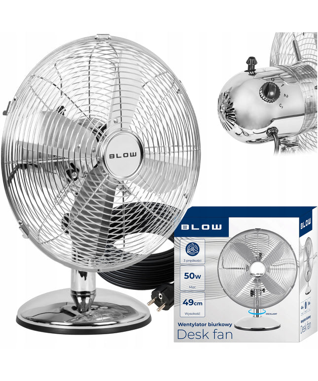 BLOW stalinis ventiliatorius 30 cm, 50 W, metalinis, tylus