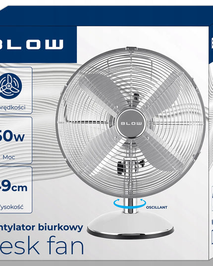 BLOW stalinis ventiliatorius 30 cm, 50 W, metalinis, tylus