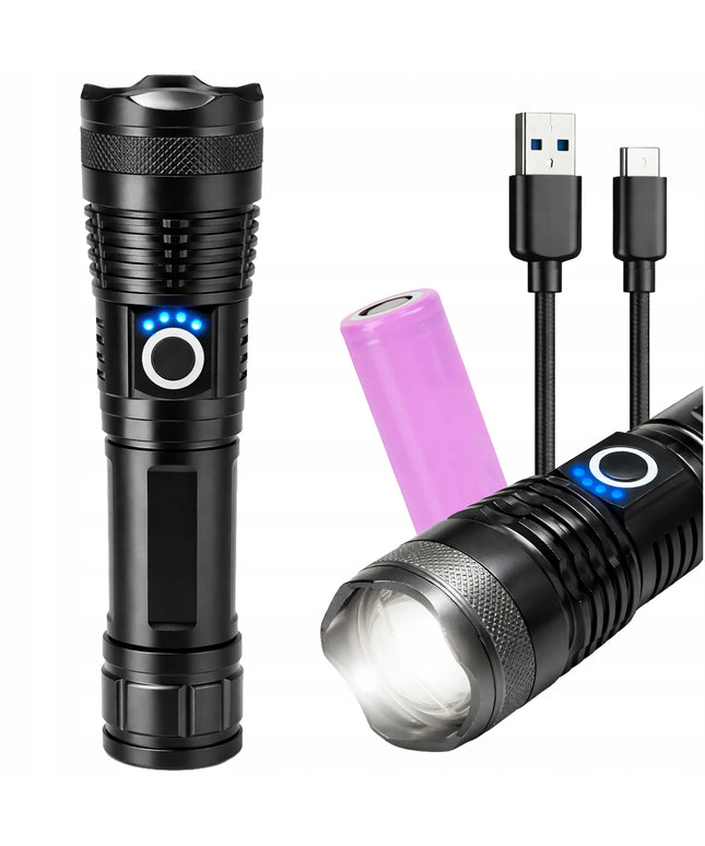 BLOW taktinis LED rankinis žibintuvėlis 2700 lm vandeniui atsparus IP44 aliuminis su priartinimo funkcija
