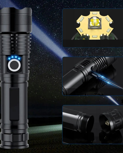 BLOW taktinis LED rankinis žibintuvėlis 2700 lm vandeniui atsparus IP44 aliuminis su priartinimo funkcija
