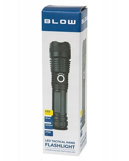 BLOW taktinis LED rankinis žibintuvėlis 2700 lm vandeniui atsparus IP44 aliuminis su priartinimo funkcija