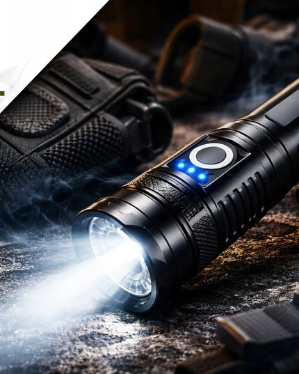 BLOW taktinis LED rankinis žibintuvėlis 2700 lm vandeniui atsparus IP44 aliuminis su priartinimo funkcija