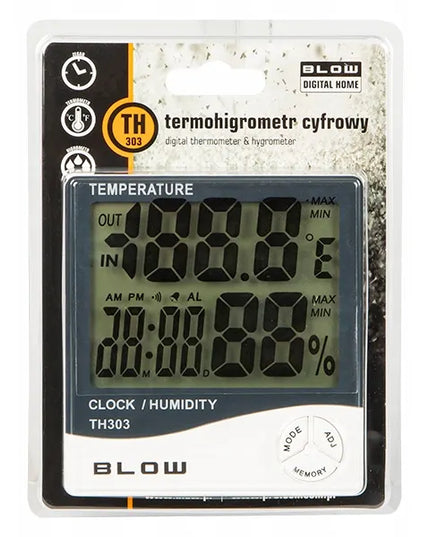 BLOW TH303 oro stotis, termometras, drėgmėmatis, laikrodis