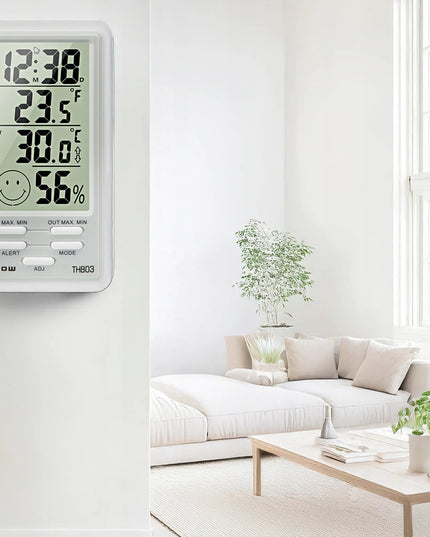 BLOW TH803 skaitmeninė orų stotelė su LCD ekranu, termometru, higrometru ir laikrodžiu