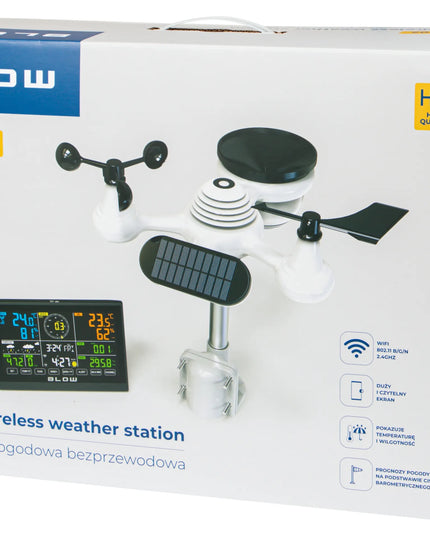 „BLOW WS302“ Wi-Fi orų stotelė, meteorologinė stotis, termometras, higrometras, laikrodis, žadintuvas su 7-viename jutikliu