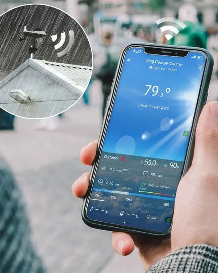 „BLOW WS302“ Wi-Fi orų stotelė, meteorologinė stotis, termometras, higrometras, laikrodis, žadintuvas su 7-viename jutikliu
