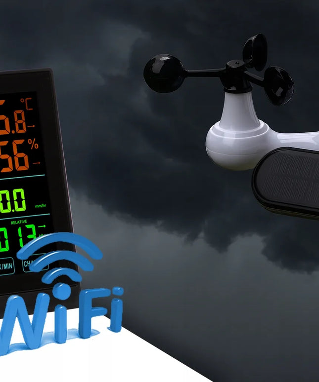 „BLOW WS302“ Wi-Fi orų stotelė, meteorologinė stotis, termometras, higrometras, laikrodis, žadintuvas su 7-viename jutikliu