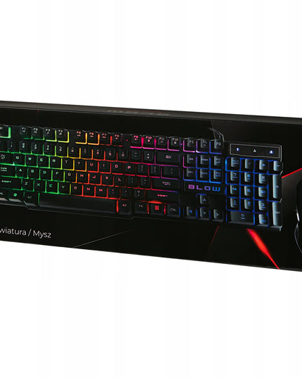 BLOW žaidimų klaviatūros ir pelės rinkinys, LED RGB apšvietimas