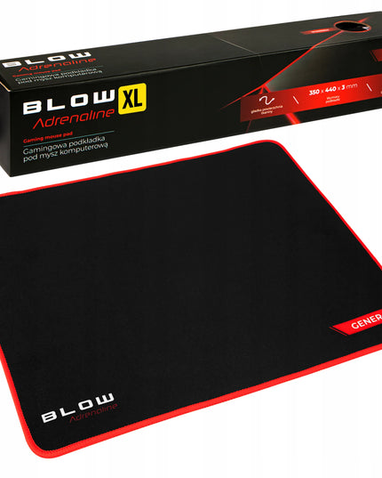 BLOW žaidimų pelės kilimėlis 350x440 XL biuro juodas elastingas kilimėlis