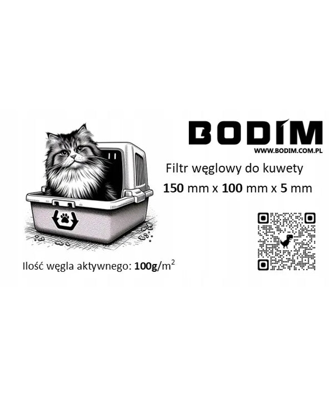 BODIM anglies filtras katės tualetui 15 cm x 10 cm x 0,5 cm