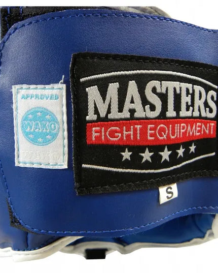Bokso šalmas su kauke MASTERS FIGHT EQUIPMENT KSSPU-M, dydis S - mėlynas