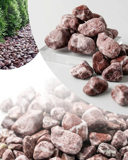 BORDO PRIME dekoraciniai akmenukai sodui 2-4 cm, raudoni, 2 kg