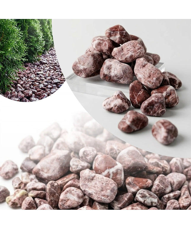 BORDO PRIME dekoraciniai akmenukai sodui 2-4 cm, raudoni, 2 kg