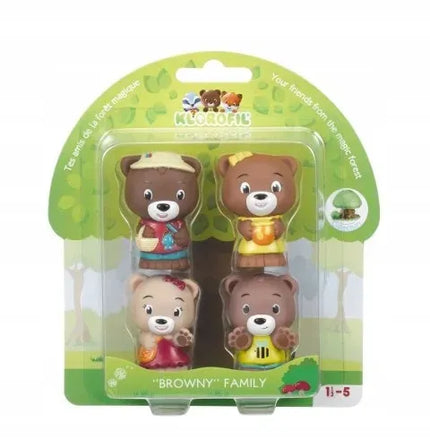 Browny – Meškučių šeima – 4 meškiukų figūrėlių rinkinys – Klorofil