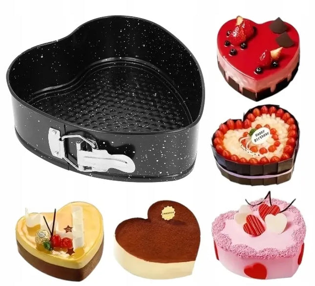Brunbeste kepimo forma širdelės formos 24 cm marmurinė danga