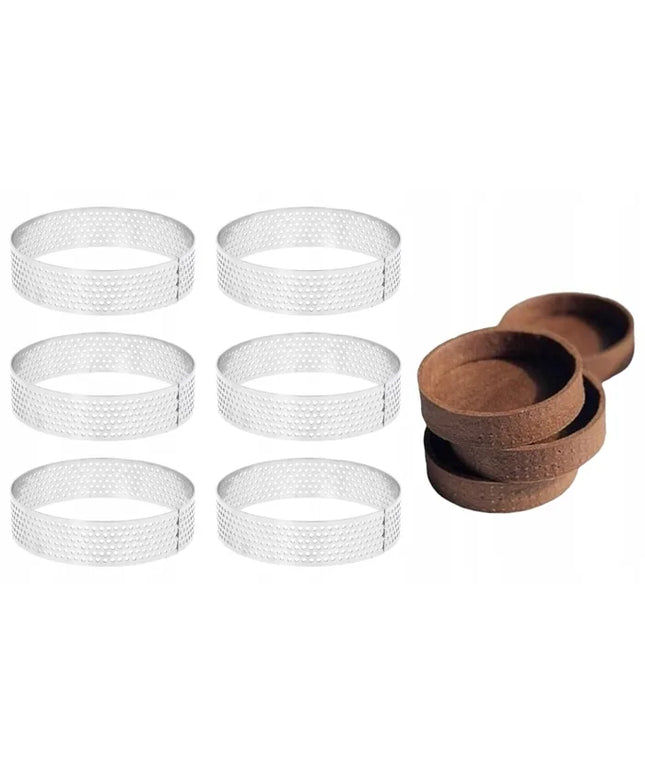 Brunbeste perforuota pyrago forma, 8 cm, 6 vnt. rinkinys