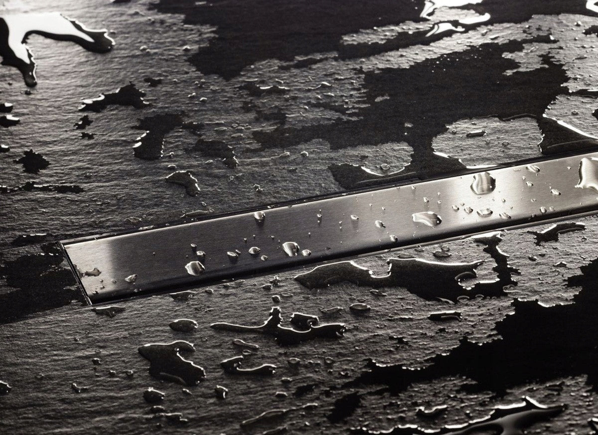 Linijinis nutekimas NEOX 80 cm matinė juoda REA