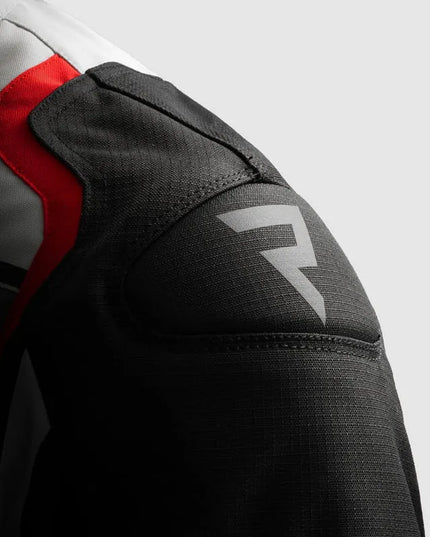 REBELHORN BORG II BLACK GREY RED vyriška tekstilinė motociklininko striukė