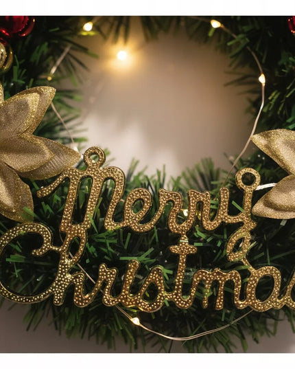 Kalėdinis vainikas Girlianda Papuošimas durims langui Merry Christmas 30cm