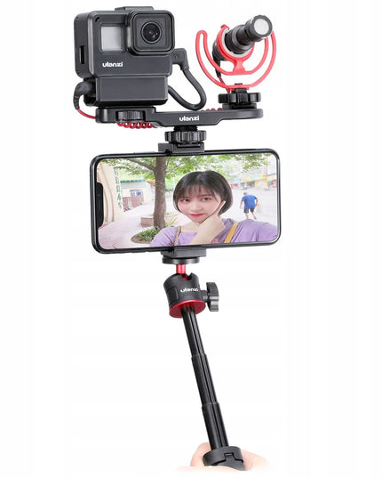 Mini stalinis trikojis su 3D galvute MONOPOD ULANZI MT-08, juodas, skirtas gimbalui